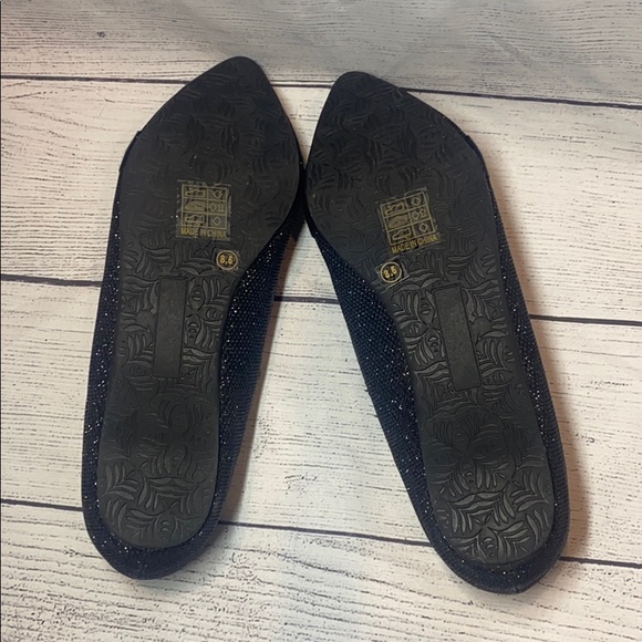 G.C. Shoes Allegra black sparkle bow flats - Picture 2 of 7